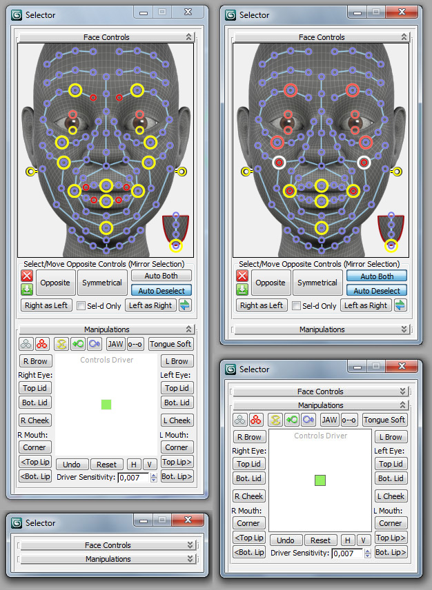 Selector window in BonyFace 3.0